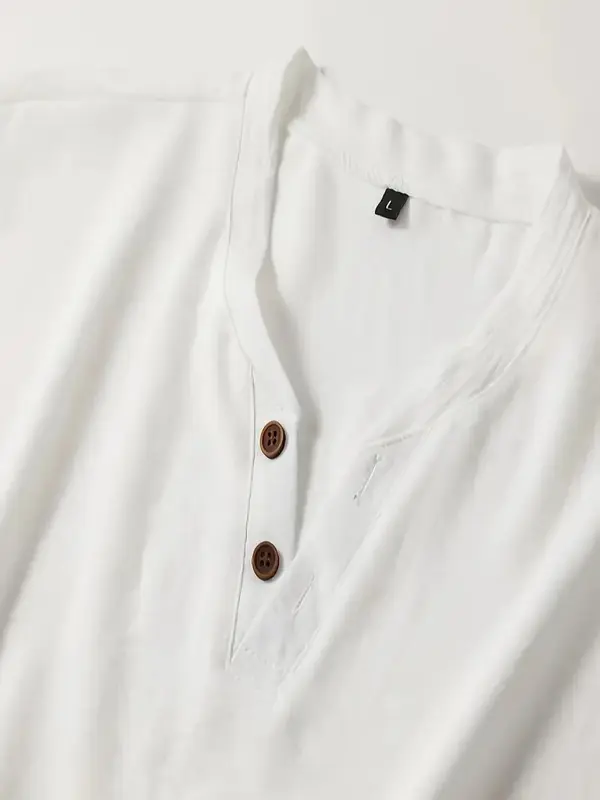 Men's Casual Henley T-Shirt Stylish V-Neck, Short Sleeve, Button-Up Design, Soft Stretch Fabric, Relaxed Fit, Comfortable and Versatile, Perfect for Summer Outings, Outdoor Activities, Gym, Beach Day, Casual Fridays at Work,Travel, Ideal for Everyday Wear 6