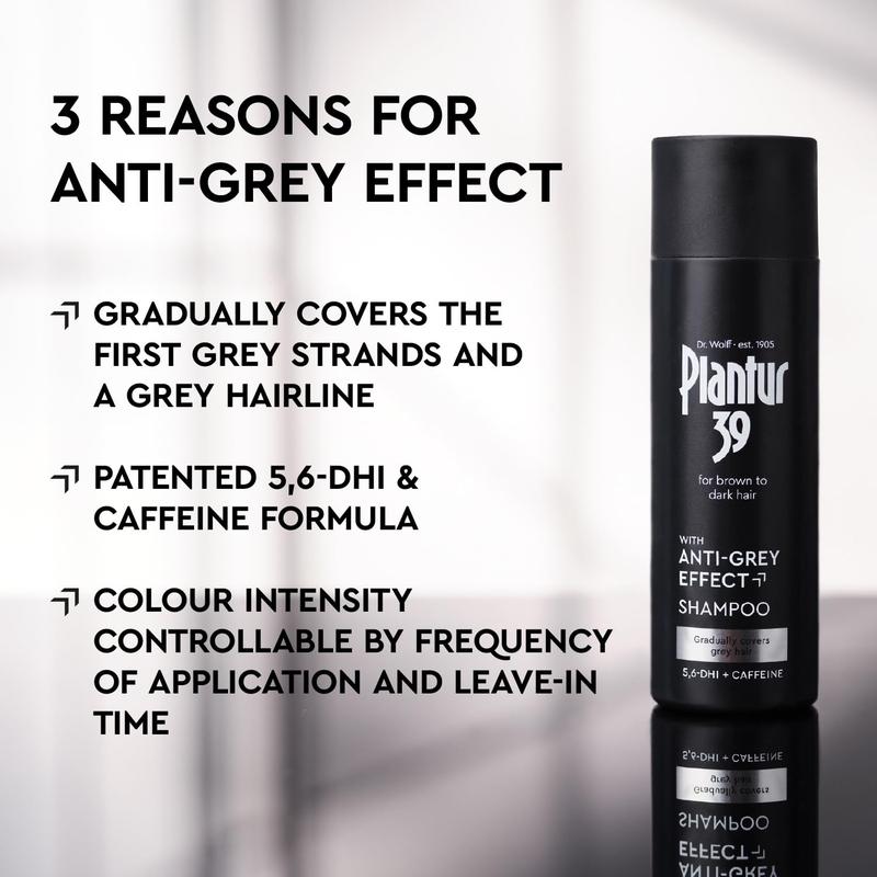 Plantur 39 Anti-Grey effect 5.6-DHI & Caffeine Shampoo 200ml | Gradually Darker and Stronger Hair | Controlled concealing of grey hairs | Supports natural hair growth 4