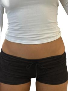 Women's Solid Color Drawstring Waist Shorts, Casual Comfy Shorts for Summer, Women's Bottoms for Daily Wear