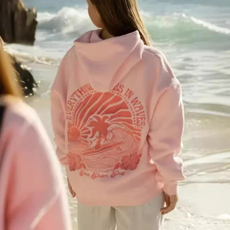 Embroidered pink Sweatshirt Women Harajuku Casual Loose Hooded Fashion Soft Pocket Hoodies Autumn Warm Female Clothes 0