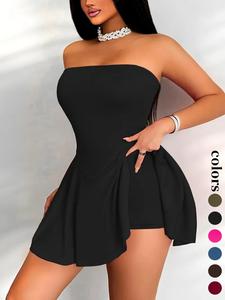 Women's Plain Tube Dress, Fashion Casual Sleeveless Dress for Daily Outdoor Wear, Ladies Dress for Summer