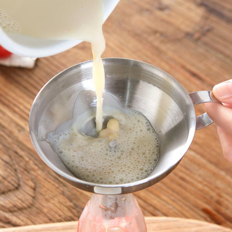 2x Stainless Steel Funnel Oil Liquid Funnel Metal Funnel with Detachable Filter 1