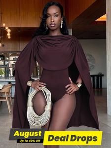 Women's Solid Color Long Sleeve Snap Closure Crotch Bodysuit, Lady Elegant Fashion Casual Bodycon Bodysuit for Daily Outdoor Wear, Women Clothing for All Seasons