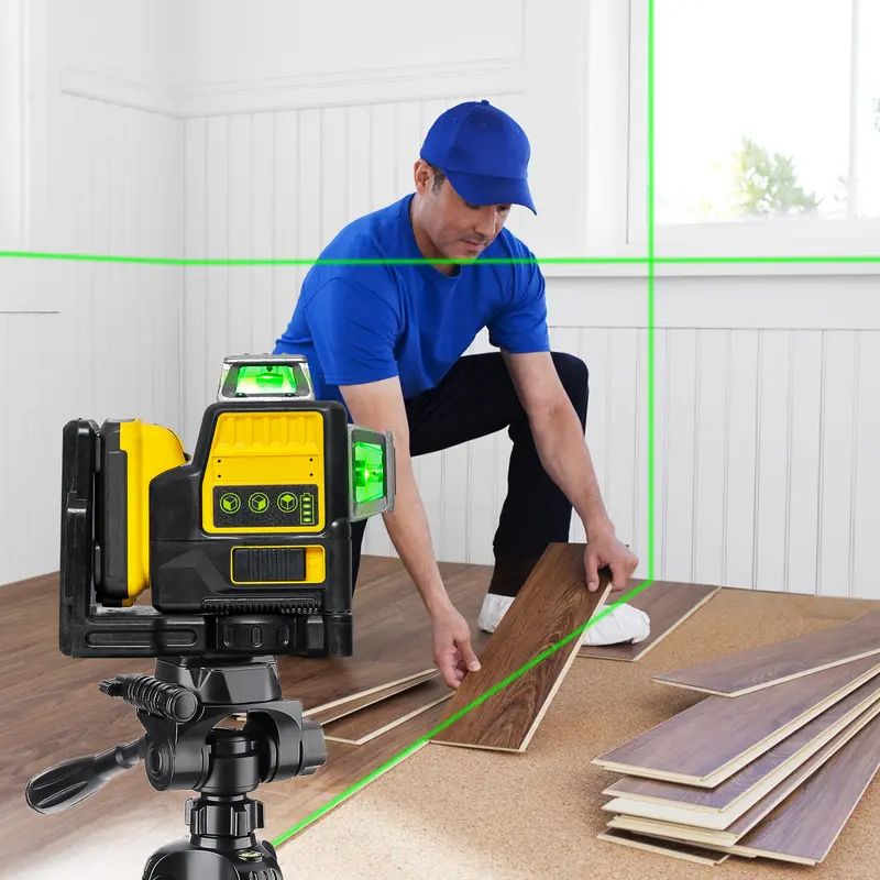 12 Lines 3 Sides 360 Â° Vertical Lines Laser Level Horizontal Green Light Level 5