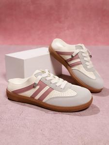 Women's Colorblock Lace Up Low Top Sneakers, Casual Breathable Comfortable Sports Running Shoes, All-match Basic Shoes for Daily Wear, Closed