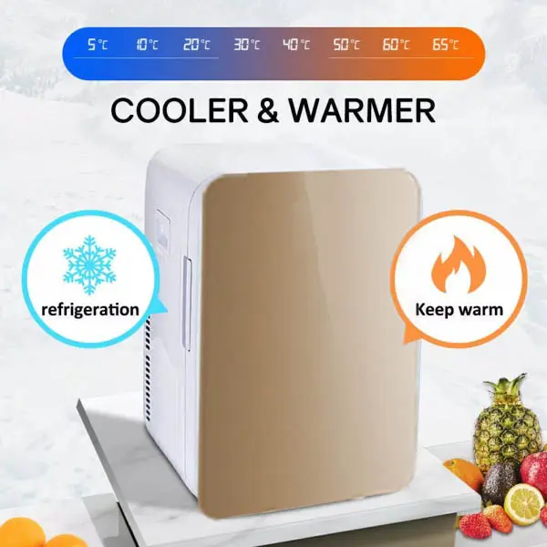 12 Liter Portable Mini Fridge, Travel AC/DC Dual Power, Thermoelectric  Cooler ＆ Warmer,  Eco-Friendly Beauty Fridge Ideal for Camping,  Offices, Dorms 1