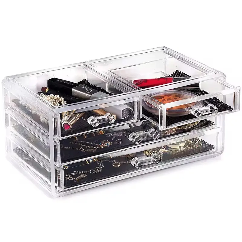 Make Up Organiser for Women Acrylic Drawers Makeup Storage Clear Bathroom Bedroom Dressing Table Organiser Jewellery Beauty Skincare Cosmetic Storage Box 3