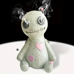 Voodoo Doll Design Incense Cone Burner, 1 Count Room Decor Creative Backflow Effect Incense Holder, Decorative Candle Holder, Resin Ornament for Home