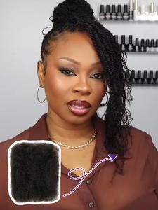 Afro Kinky Bulk Human Hair for Dreadlocks Extensions, Natural Fluffy Hair Extensions for Women, Human Hair Extensions for Daily Use