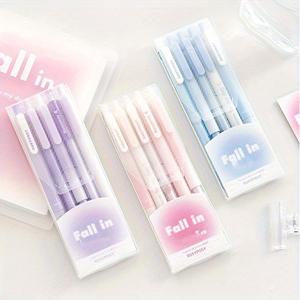 Black Ink Retractable Gel Pen Set, 5 Counts/set Smooth Writing Quick Drying Gel Pen, Writing Pen for Home School Office Dormitory