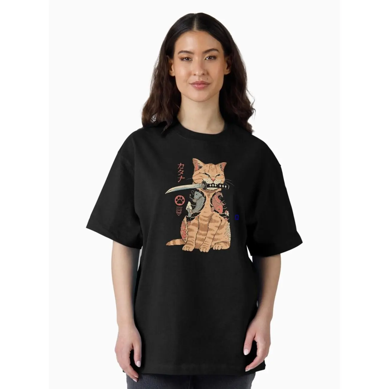 Catana Redefined Cotton Oversized T-Shirt, Unique Graphic Tee, Gift for Cat Lovers & Fans of Catana Comics I