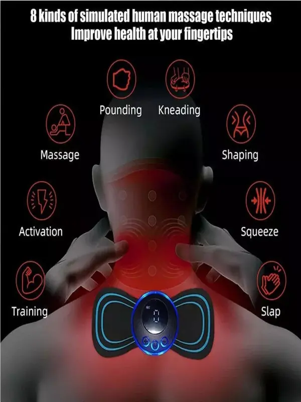Mini Massager Machine with 8 Modes and 19 Levels for Pain Relief and Comfort 3