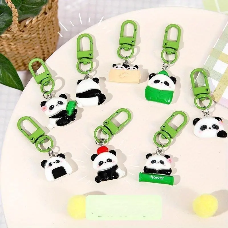 (Giveaway) 1pcs Cute Cartoon Panda Keychains, Aluminum Alloy Uncharged Key Ring Charms for Backpacks, Bags, Perfect Gift for Family and Friends