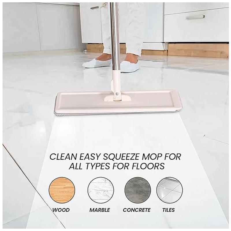 Magic Mop and Bucket Set with Self-Wringing System – 360° Swivel, Adjustable Stainless Steel Handle, 2 Reusable Microfiber Pads – Hands-Free Floor Cleaner for Easy Home Cleaning on All Floor Types 5