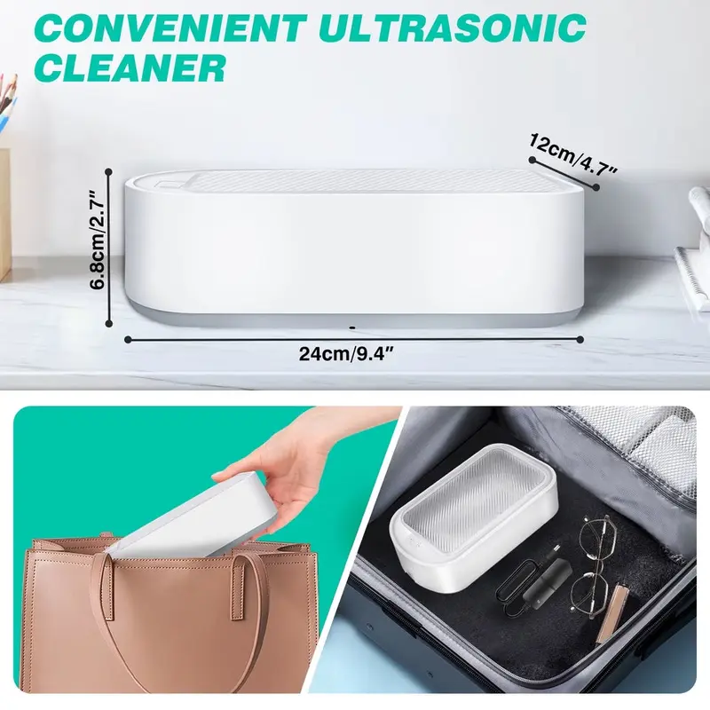 Ultrasonic Mini Jewelry Cleaner Gold Silver Necklace Rings Watches Coin Cleaning,650Ml for Cleaning Glasses Jewelry Dentures 2