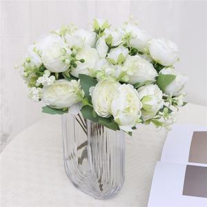 4PCS Artificia Peony Silk Flowers Bouquet Arrangement for Wedding Party Centerpiece Home Decor