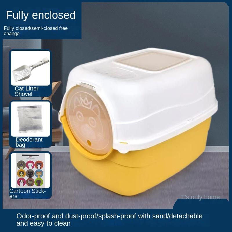 Product Introduction of Cat Litter Box Fully Enclosed Cat Toilet Extra Large Deodorizing Anti-Splash with Sand Kitten Sand Poop Box Cat Supplies 7
