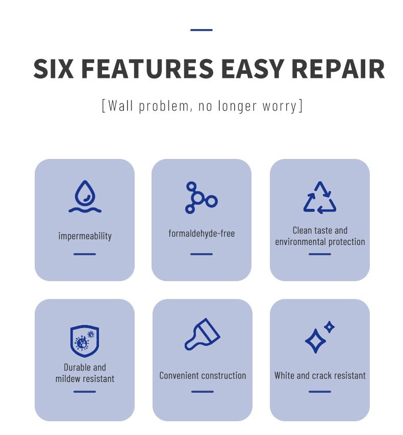 Product Introduction of Wall repair paste, white wall repair paste, waterproof and mildew proof putty paste, packaged in 500 barrels, with a complete set of repair tools 8