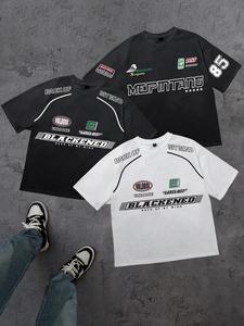 Men's Letter & Graphic Print Short Sleeve Tee, Loose Casual Round Neck T-shirt for Summer, Men's Top for Daily Wear