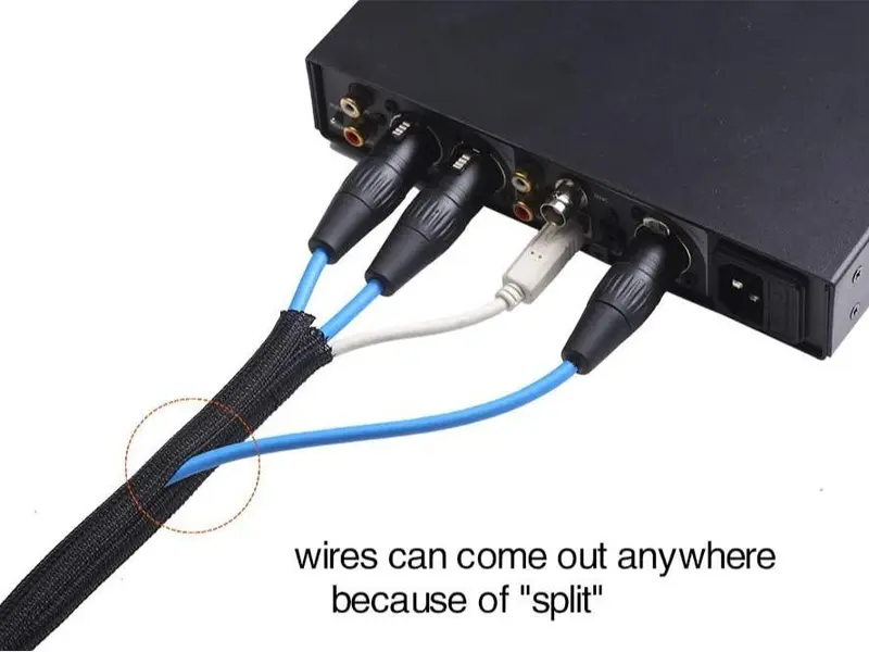 10ft - 1/2 inch Cord Protector Wire Loom Tubing Cable Sleeve Split Sleeving for USB Power Cord Audio Video Cable – Protect Cat from Chewing Cords - Black 2