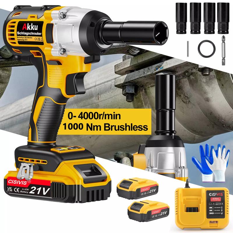 Brand new 1000Nm 1/2" Cordless Electric Impact Wrench Drill Gun Ratchet Driver w/2 Battery Special tools for car repair 5