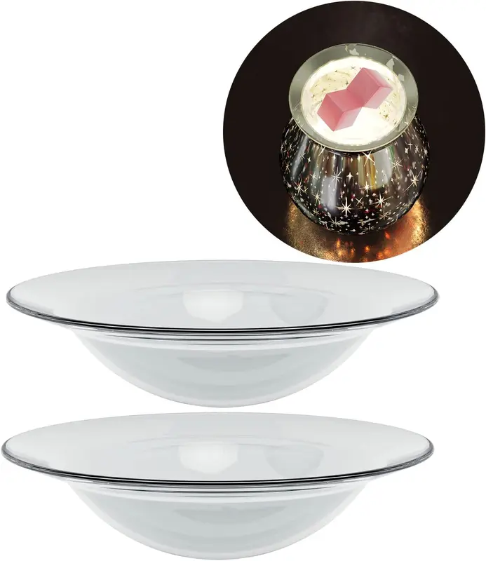 Glass Oil Burner Dish -Glass -Living Room Accessories - Wax Liquidizer - Oil Burners For Essential Oils - Wax Burners - Scents Melter - Wax Melt Holder - Room Fragrance - 1 Piece 2