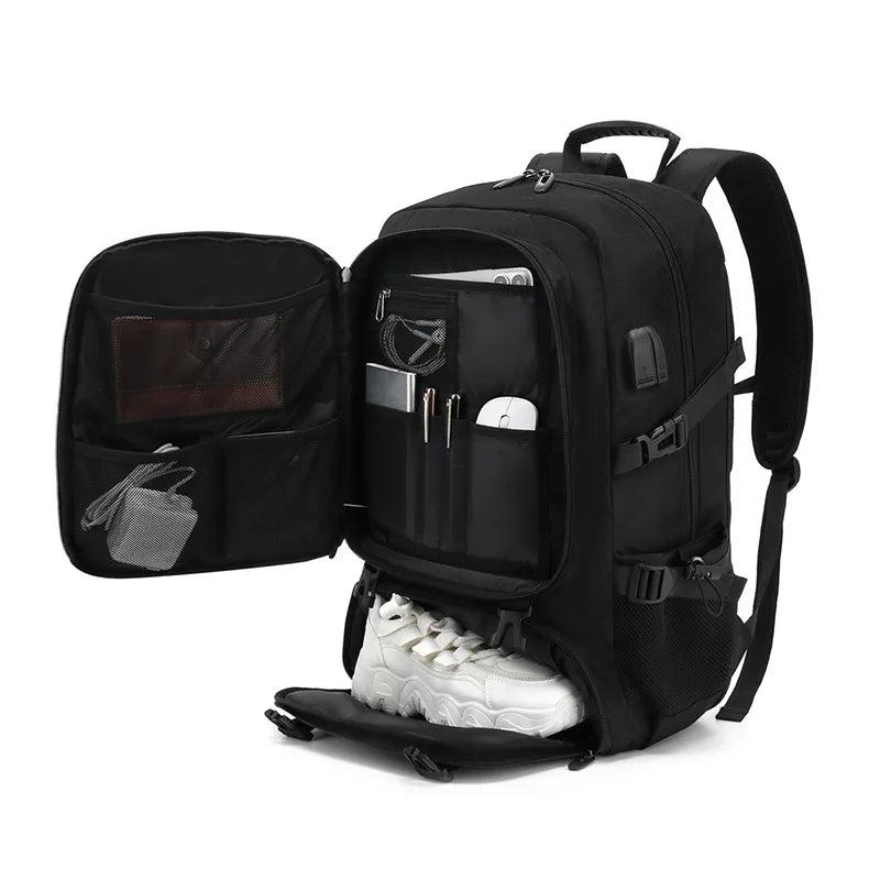 50L/80L Large Waterproof Travel Backpack with Shoe Compartment for Men 0