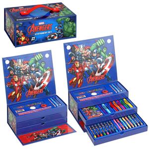 Avengers 34pc Kids Colouring Art Stationery Set with Watercolour Felt Tip Pens Crayons and Pencils Travel Set for Children