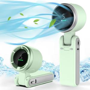 Portable Handheld Turbo Fan, 5 Gear Wind Hand Fan, Personal Fan, Portable Rechargeable Pocket Fan, 3 in 1 Foldable & Hanging Neck Fan, Multipurpose Fan, Mini Fan