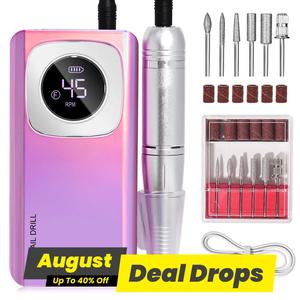 Portable Electric Nail Drill, 1 Set Nail Polishing Machine, Variable Speed Electric Nail File Tool for Home