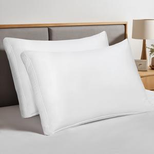 Utopia Cooling Hotel Quality Gusseted Pillows Set of 2 for Back, Stomach or Side Sleepers - Queen & Standard Size (White)