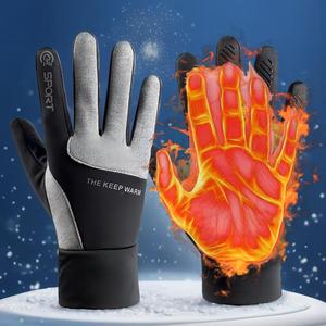 Winter Thermal Gloves / with Earmuff & Hat, Men & Women Touch Screen Water Resistant Windproof Anti Slip Heated Glove, Hands Warm for Hiking Driving Running Bike Cycling