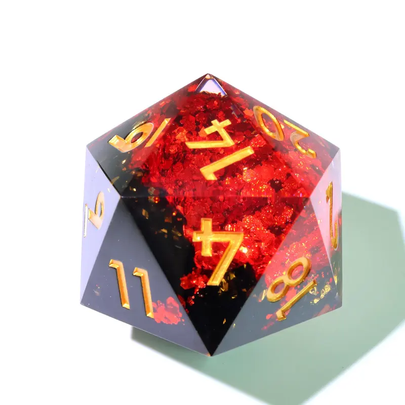 Crimson Abyss | 50mm D20 | Oversized Geode Dice 0