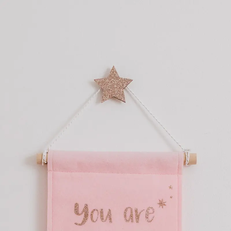 Rose Gold Glitter Star Hooks (2 pack) 0