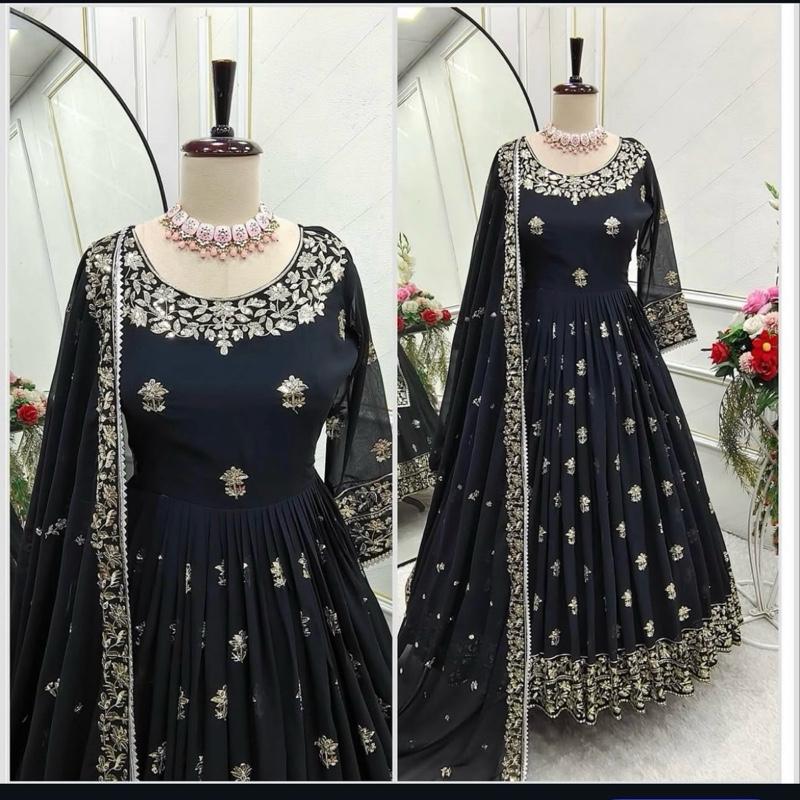 Black anarkali dress Womenswear Casual Long Sleeves 0
