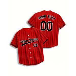 Free Customization of Name and Number Personalized V-neck Jersey Baseball Uniform