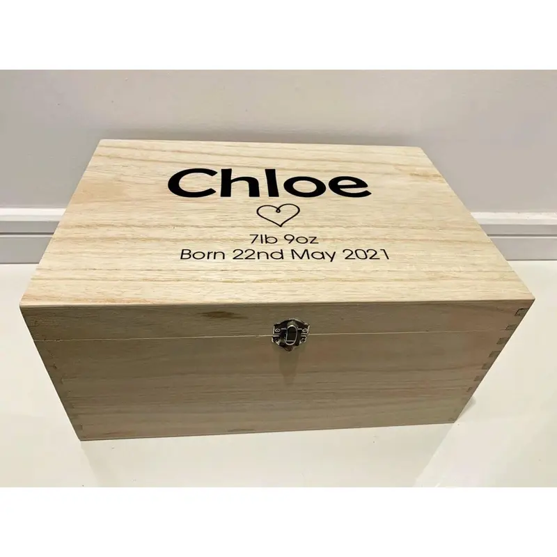 Personalised Baby Keepsake Box with Heart 2