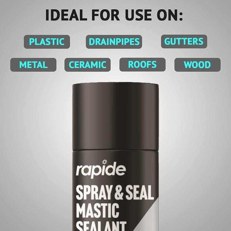 Rapide Spray and Seal Mastic Sealant 300ml | Multi Packs | Black & White | Ideal for Roofing and Guttering 7