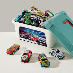 Random Color Mini Car Toy, 1 Set Durable Mini Car Toy with Storage Box, Creatively Designed Pull Back Car Toy, Interactive Game Props, Truck, Gifts for Kids, Cars Kids, Neon, Diecast Metal Model