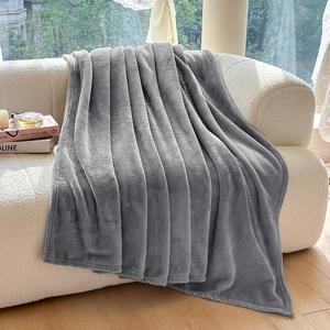 Flannel Blanket, 1 Count Minimalist Solid Color Soft Throw Blanket, Bedroom Accessories for All Seasons, Casual Blankets for Home Bed Couch Sofa Chair