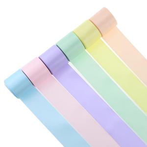 Satin Ribbon (6 Rolls), 1.5 Inch x 5 Yards Satin Ribbon, Silk Satin Ribbons for Fall Wedding Flower Bouquet Gift Wrapping and DIY Crafts