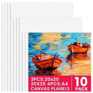 Art  Canvas for Painting, 10pcs/set Blank Canvas for Painting,  Cotton Canvases for Acrylic & Watercolor, Art Materials