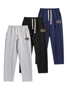 Men's Drawstring Waist Sweatpants, Casual Comfy Loose Straight Leg Trousers for Spring & Fall, Men's Bottoms for Daily Wear