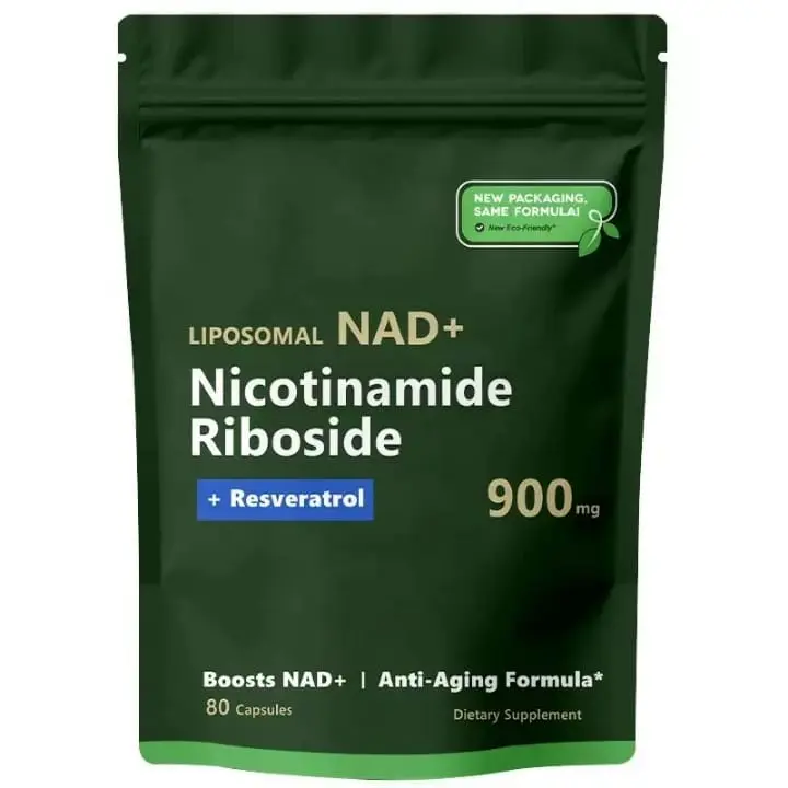 NAD+ Supplement - Liposomal Nicotinamide Riboside Supplement, NAD Nicotinamide Riboside Resveratrol 900mg for Anti-Aging, Energy, 80 Capsules