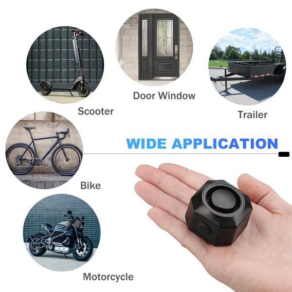 Wireless Bike Vibration Alarm USB Charging Remote Control Burglar Motorcycle Bike Security Detector System Bicycle Alarm 2