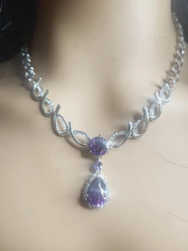 high polished stainless steel zircon water drop crystal 8