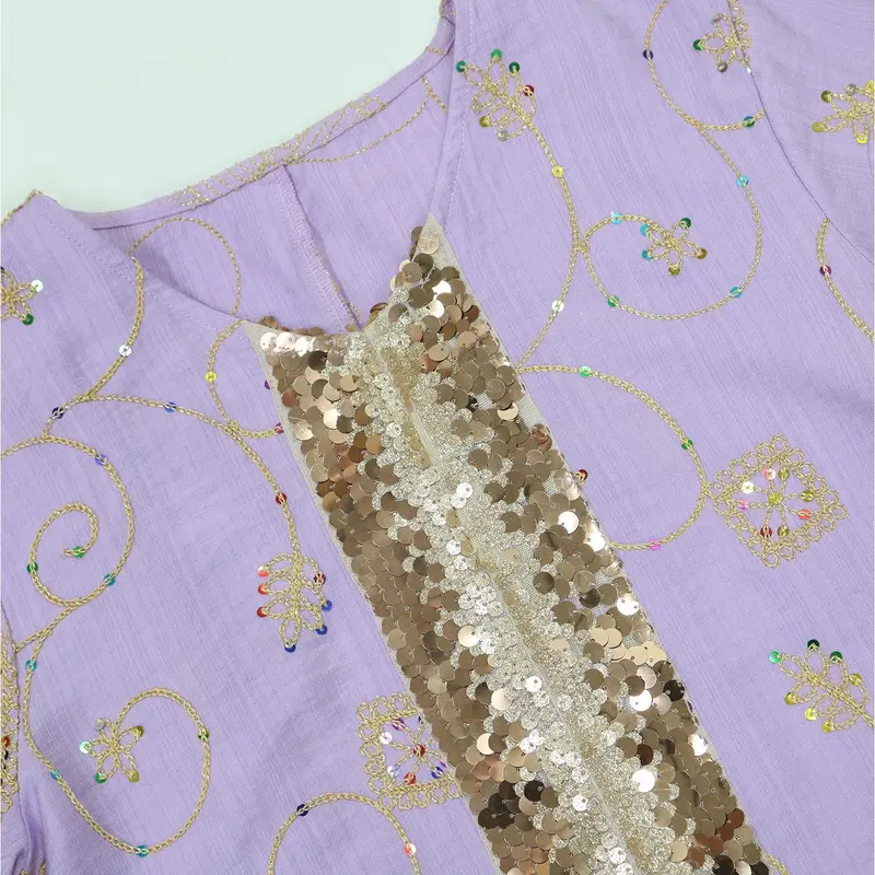 XQY500388 Ethnic pattern embroidered robe with sequined lace elegant dress 7