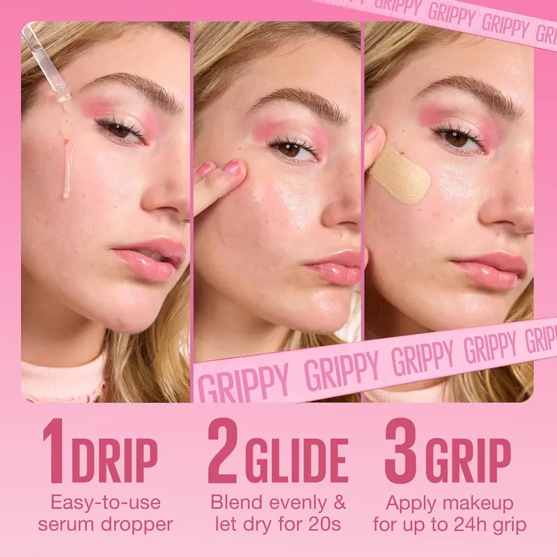 Maybelline New York Grippy Serum Makeup Primer, Ultra-Blendable, up-to 24H grip, Fresh plumped skin look, Water-based & Niacinamide formula, Suitable for all skin types (30ml) 5