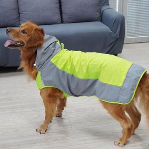Adjustable Size Pet Raincoat, Windproof & Rainproof Pet Raincoat with Reflective Strip, Breathable Pet Clothing for Large Dogs