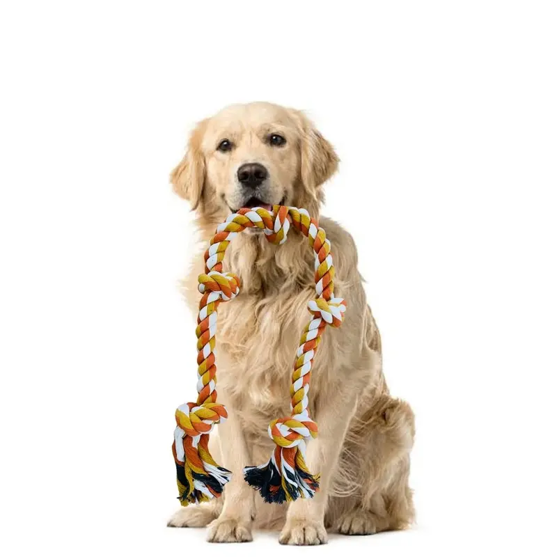 Dog Rope Toy 50 Inch/ 127cm with 5Knots for Medium and Large aggressive dog Chewers, Rope Indestructible Dog Chew Toys, Tough Dog Tug Toy for Teeth Cleaning and Tug of War 1